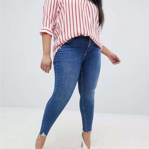 River Island Plus Raw Edge Amelie Skinny Jeans - Picture 1 of 10